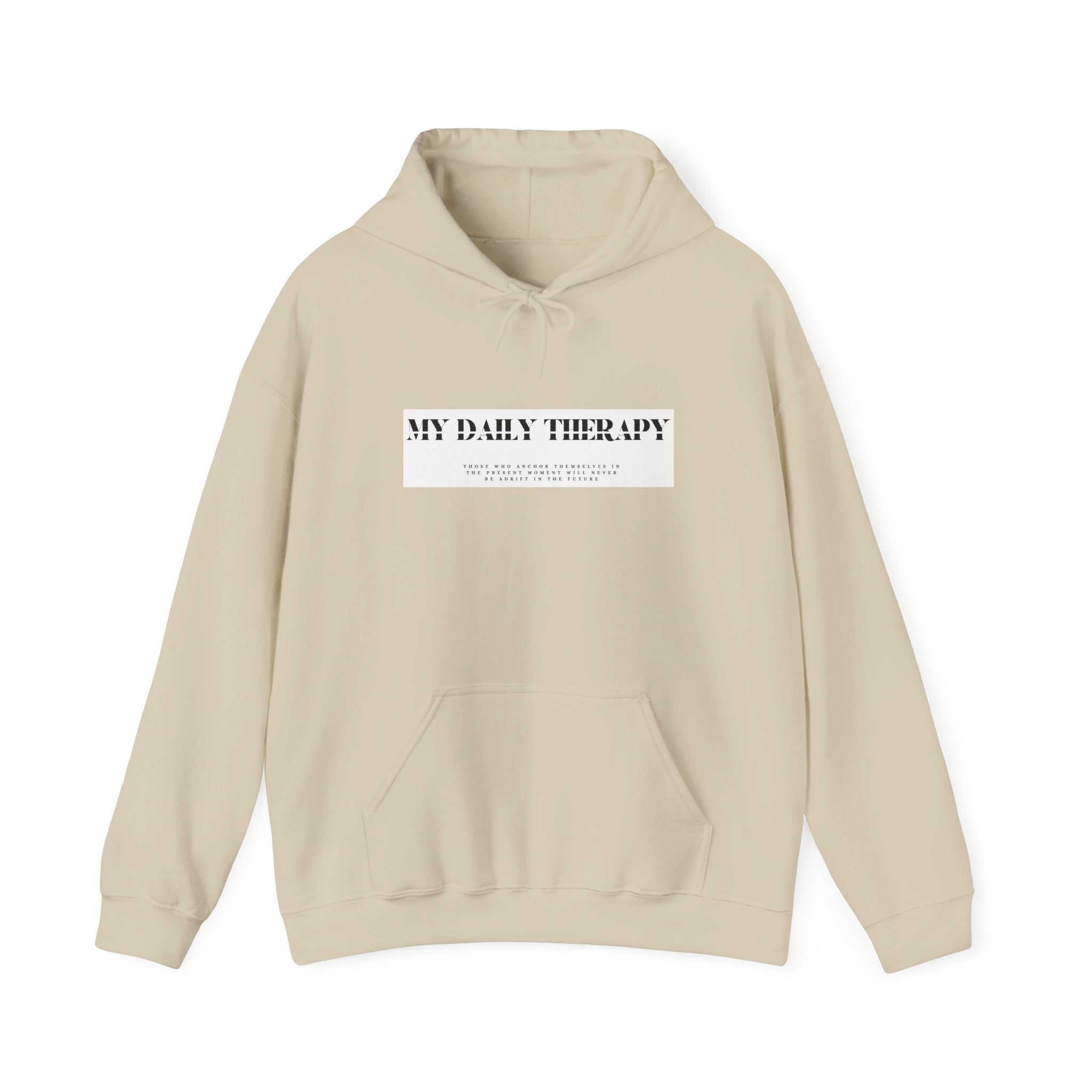 My Daily Therapy text hoodie | White Sweatshirt, Minimal Mental Health Design