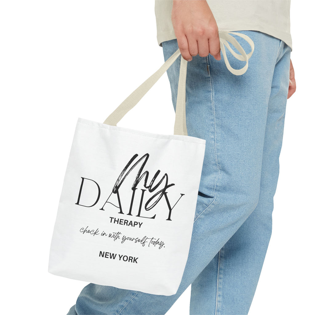 My Daily Therapy tote bag | motivational typography tote