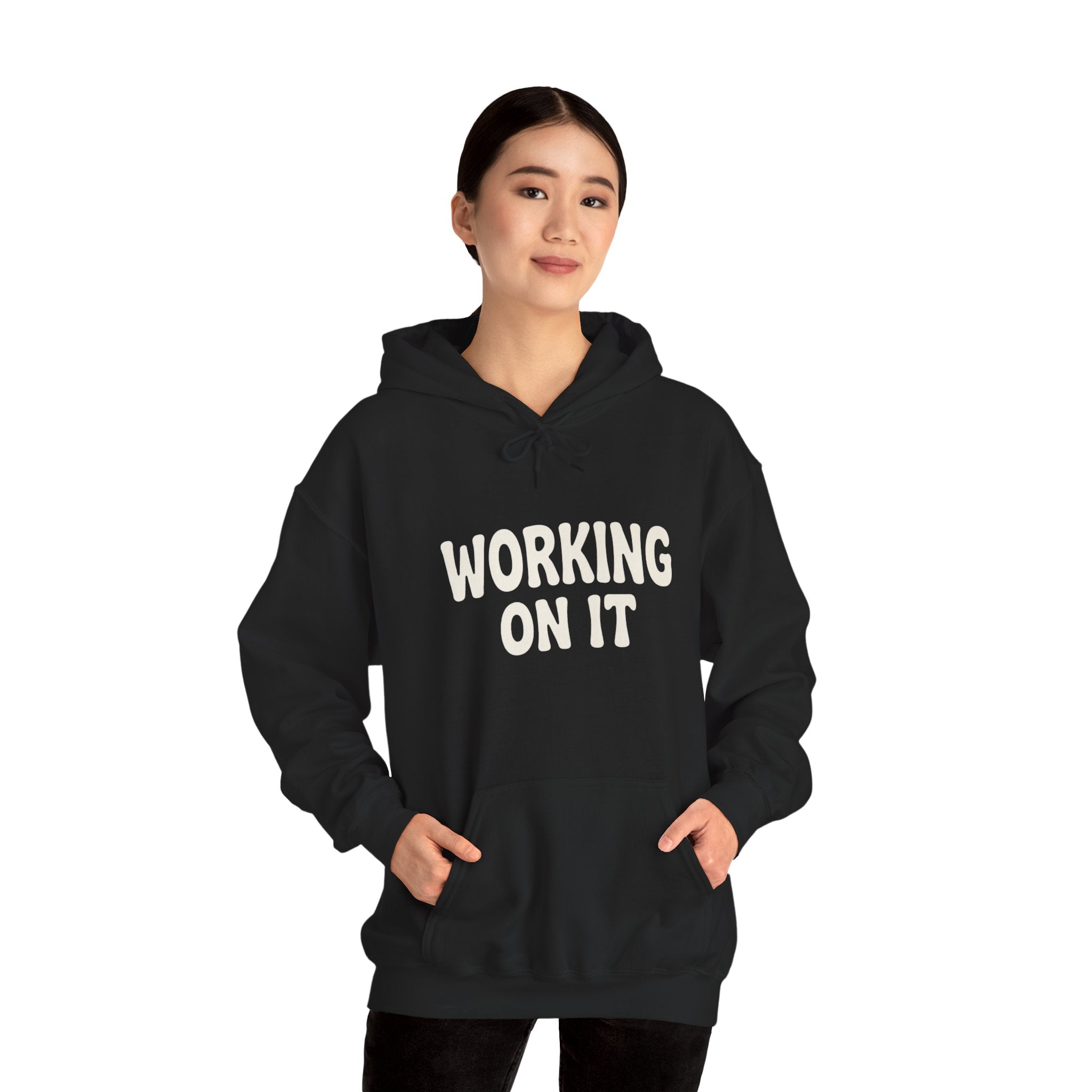 Emotionally Unavailable (Working On It) Hoodie | Black Pullover Sweatshirt